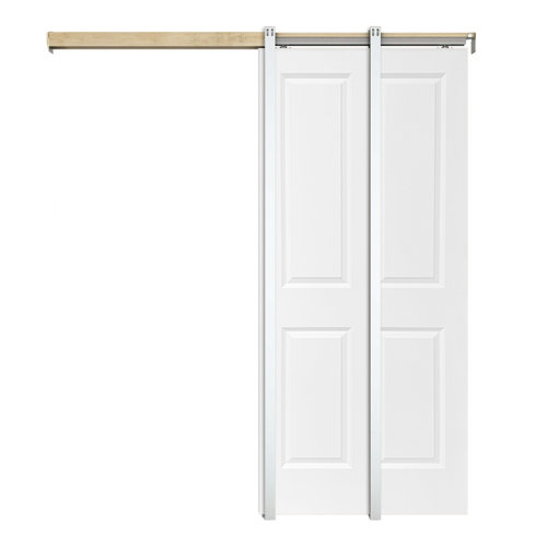 Calhome 80'' Hollow Paneled Painted Sliding Closet Doors Wayfair